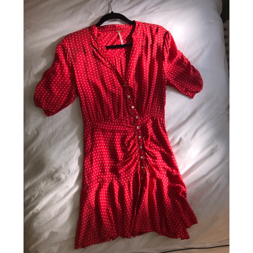 Free People Red Polka Dot Dress